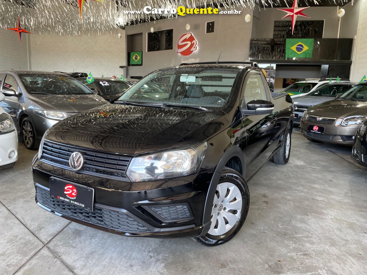 VOLKSWAGEN   SAVEIRO TRENDLINE 1.6 T.FLEX 8V   PRETO 2018 1.6 FLEX - Loja
