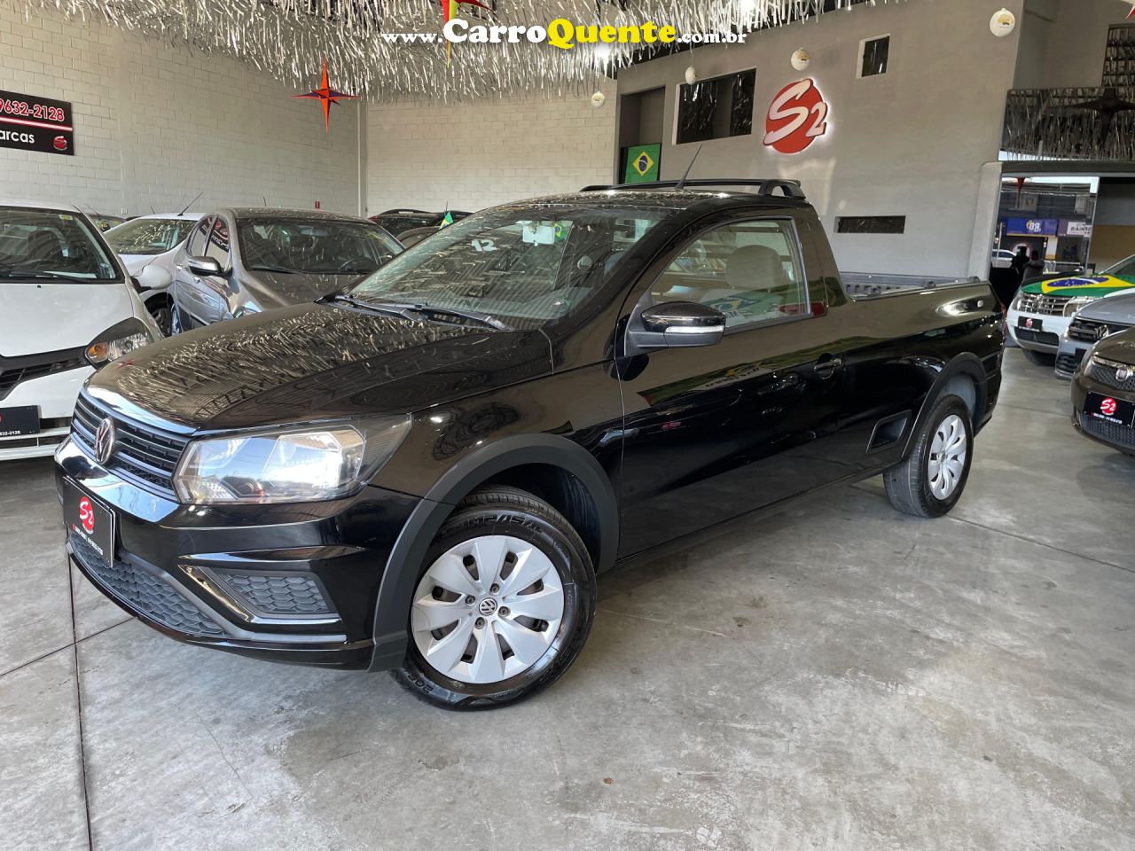 VOLKSWAGEN   SAVEIRO TRENDLINE 1.6 T.FLEX 8V   PRETO 2018 1.6 FLEX - Loja