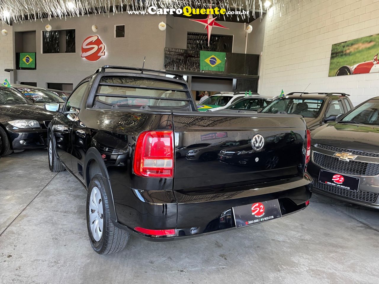VOLKSWAGEN   SAVEIRO TRENDLINE 1.6 T.FLEX 8V   PRETO 2018 1.6 FLEX - Loja