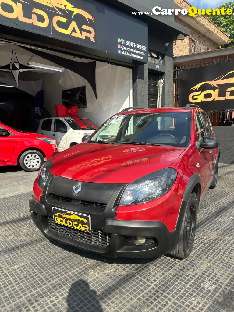 RENAULT   SANDERO STEPWAY HI-F. R. CURL 1.6 16V 5P   VERMELHO 2012 1.6 GASOLINA - Loja