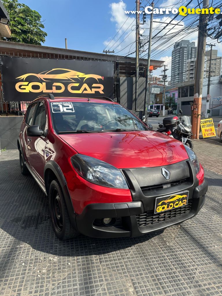 RENAULT   SANDERO STEPWAY HI-F. R. CURL 1.6 16V 5P   VERMELHO 2012 1.6 GASOLINA - Loja