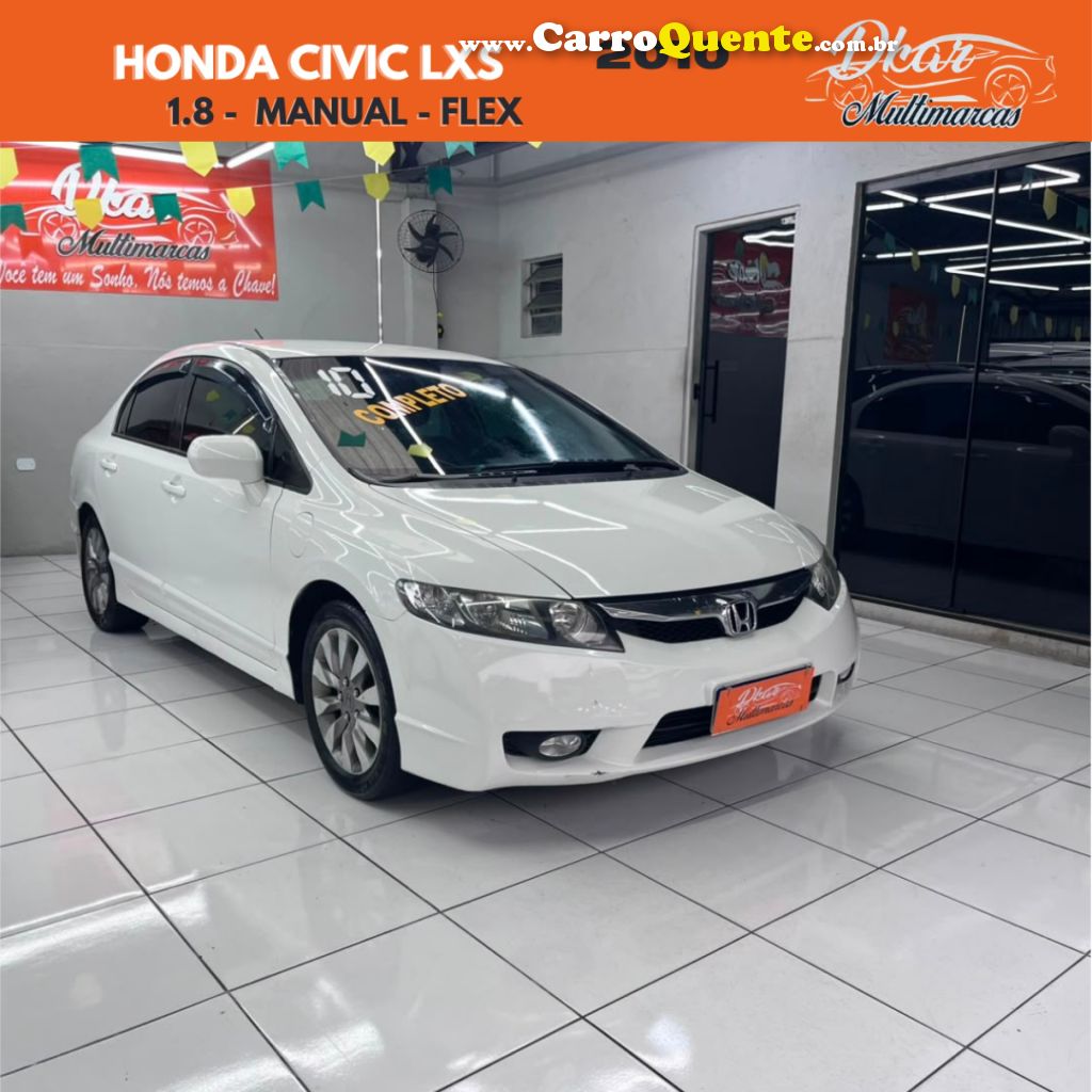 HONDA   CIVIC SEDAN LXS 1.81.8 FLEX 16V MEC. 4P   BRANCO 2010 1.8 FLEX - Loja