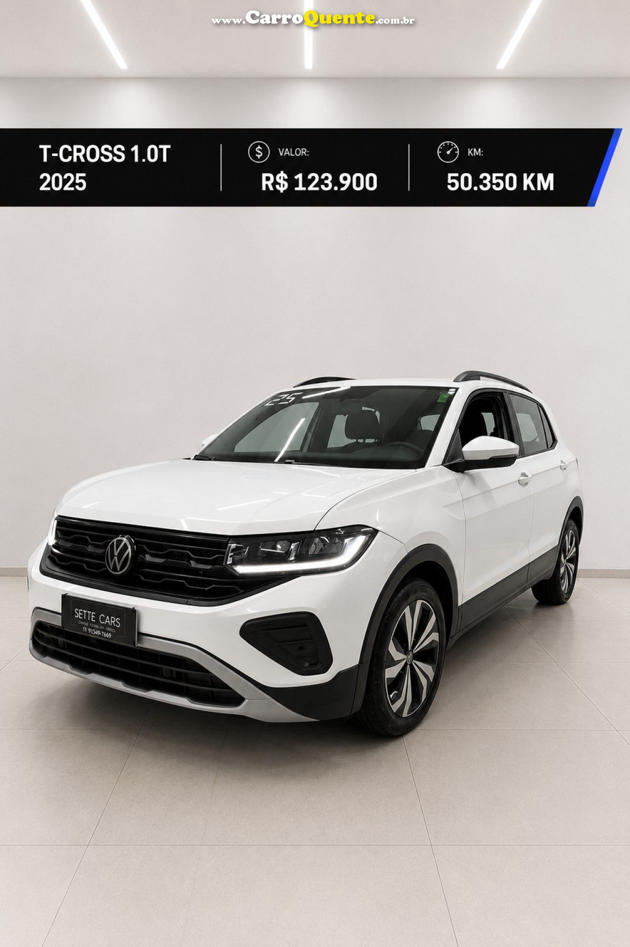 VOLKSWAGEN   T-CROSS 200 TSI 1.0  FLEX 12V 5P AUT.   BRANCO 2025 1.0 FLEX - Loja