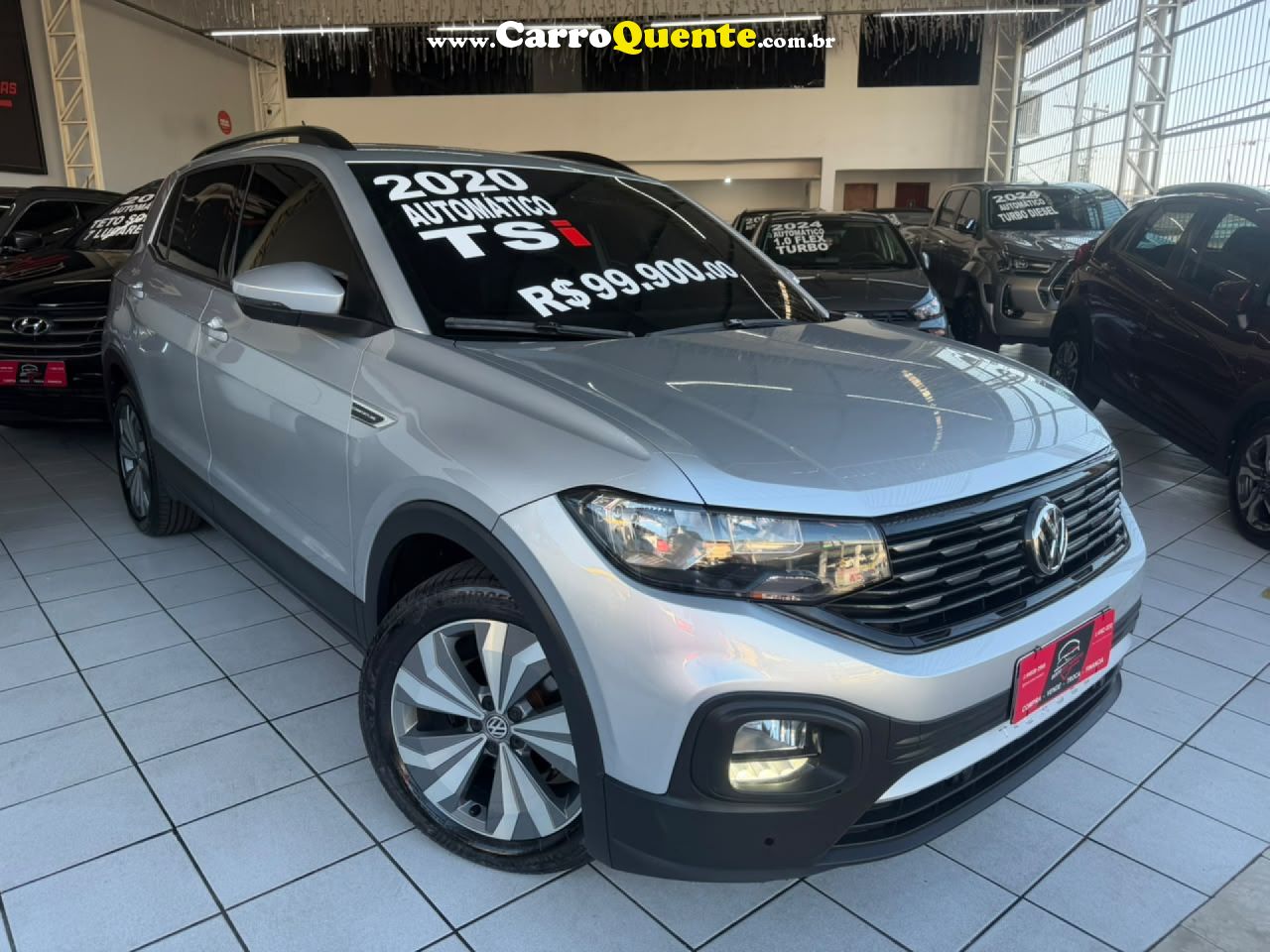VOLKSWAGEN   T-CROSS COMFORTLINE 1.0 TSI FLEX 5P AUT.   PRATA 2020 1.0 FLEX - Loja