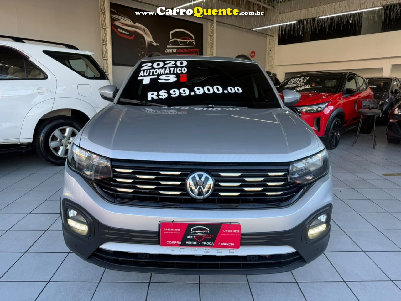 VOLKSWAGEN   T-CROSS COMFORTLINE 1.0 TSI FLEX 5P AUT.   PRATA 2020 1.0 FLEX - Loja