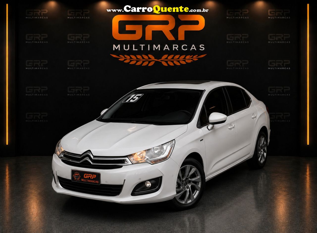 CITROËN   C4 LOUNGE EXCLUSIVE 1.6 TURBO FLEX AUT.   BRANCO 2015 1.6 FLEX - Loja