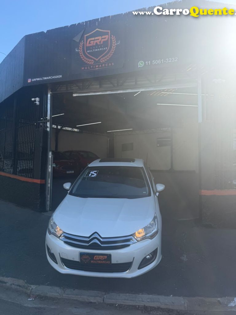 CITROËN   C4 LOUNGE EXCLUSIVE 1.6 TURBO FLEX AUT.   BRANCO 2015 1.6 FLEX - Loja