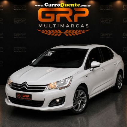 CITROËN   C4 LOUNGE EXCLUSIVE 1.6 TURBO FLEX AUT.   BRANCO 2015 1.6 FLEX