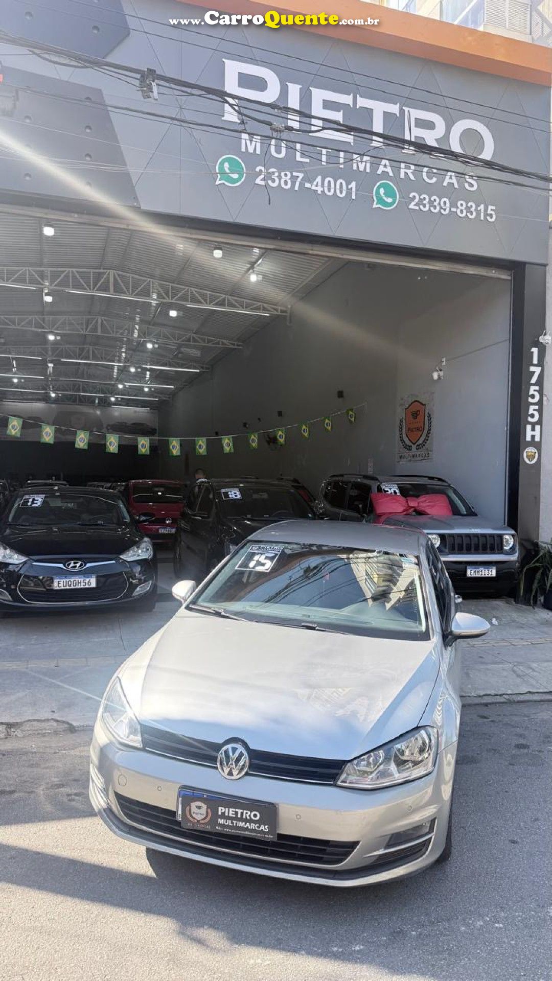 VOLKSWAGEN   GOLF COMFORTLINE 1.4 TSI 140CV AUT.   PRATA 2015 1.4 GASOLINA - Loja