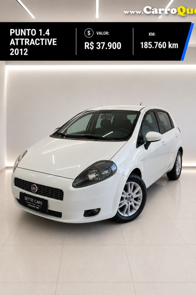 FIAT   PUNTO ATTRACTIVE 1.4 FIRE FLEX 8V 5P   BRANCO 2012 1.4 FLEX - Loja