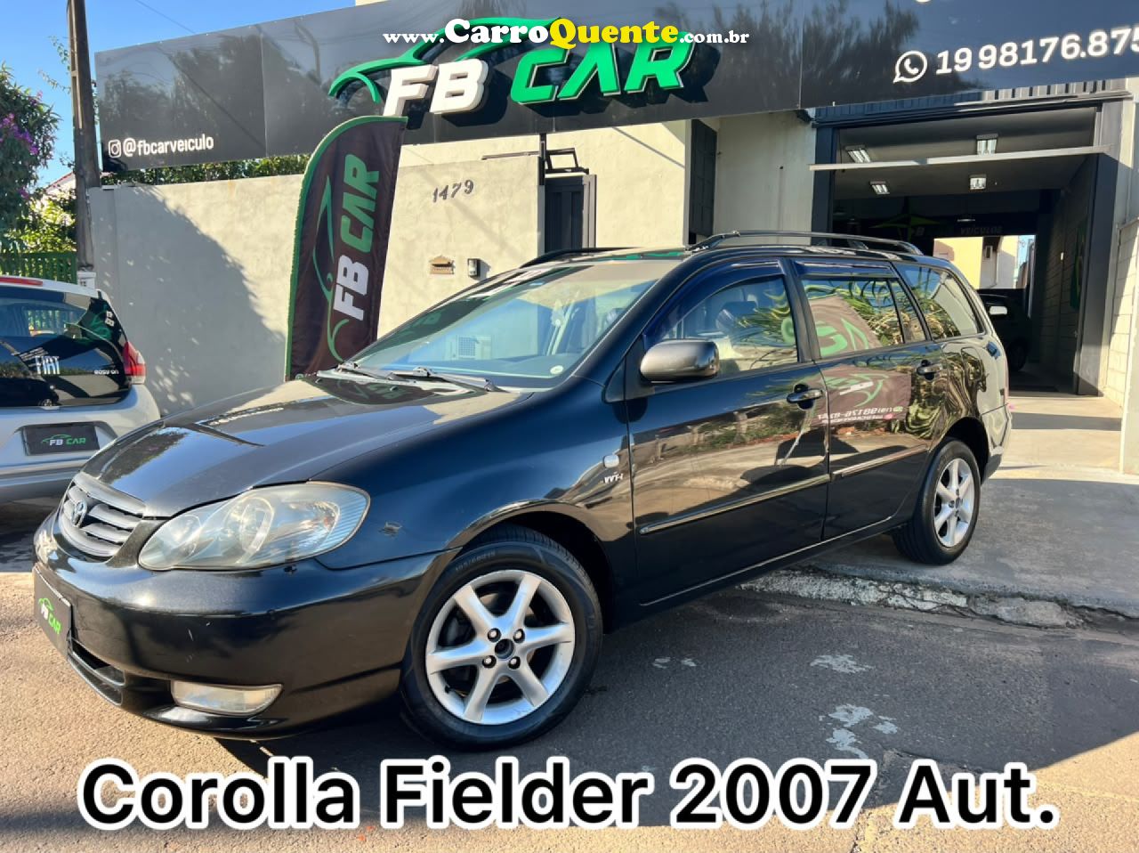 TOYOTA   COROLLA FIELDER SW 1.81.8 XEI FLEX AUT.   PRETO 2007 1.8 FLEX - Loja