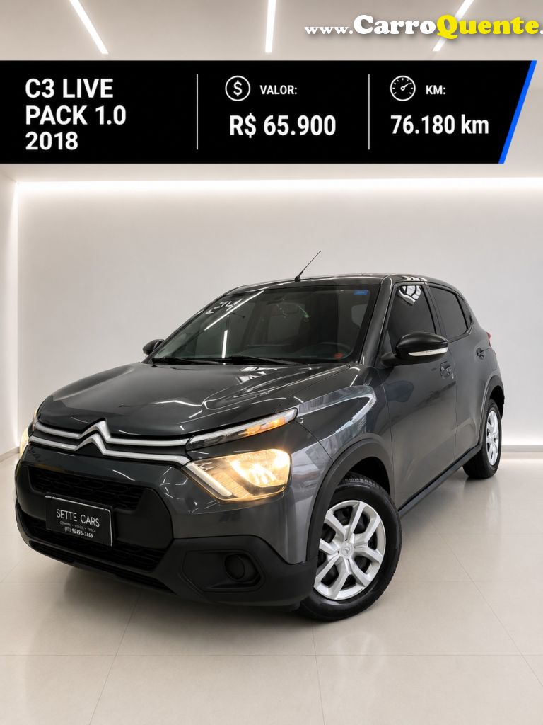 CITROËN   C3 LIVE PACK 1.0 FLEX 6V 5P MEC.   CINZA 2024 1.0 FLEX - Loja