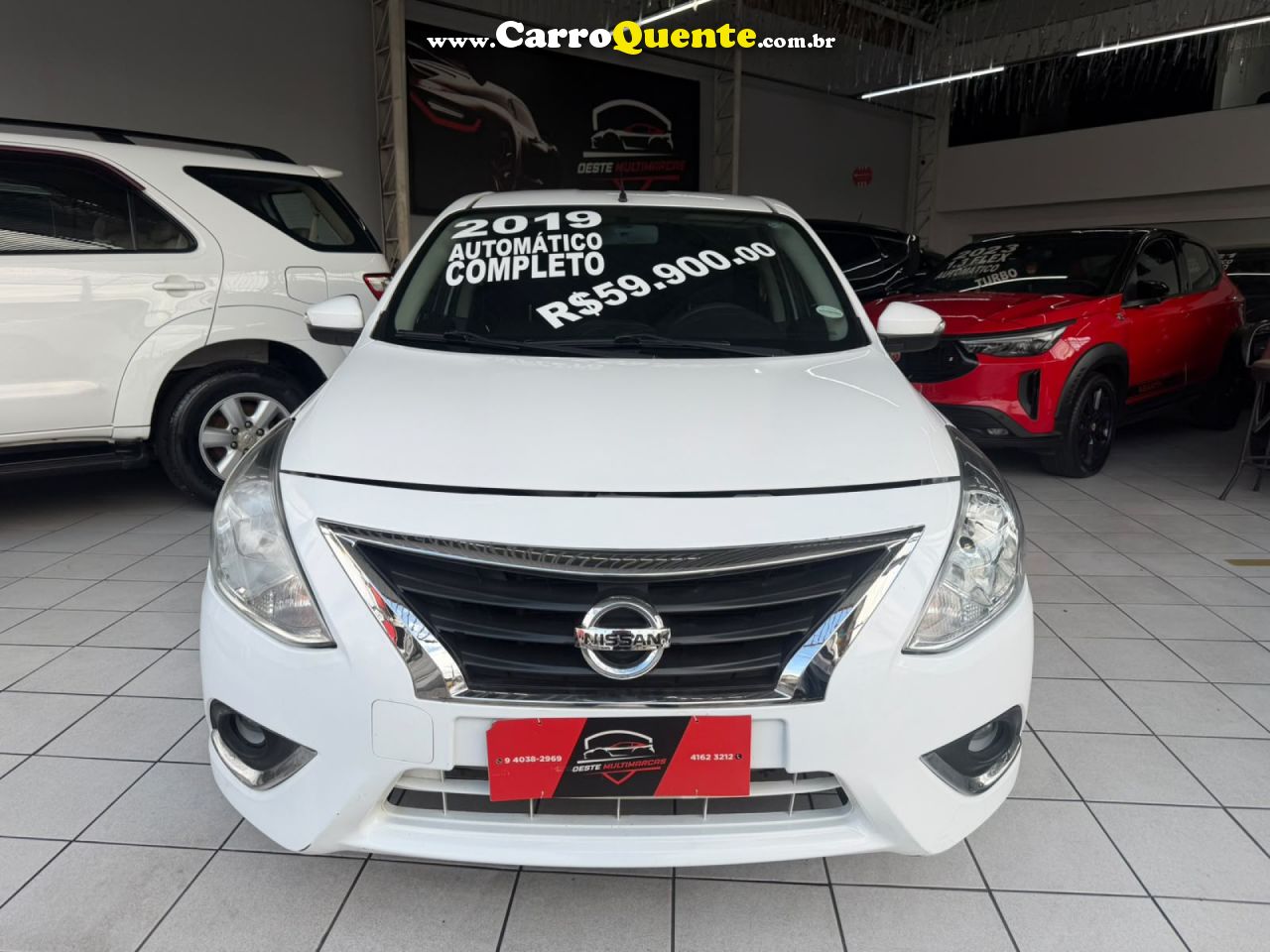 NISSAN   VERSA SV 1.6 16V FLEXSTART 4P AUT.   BRANCO 2019 1.6 GASOLINA - Loja