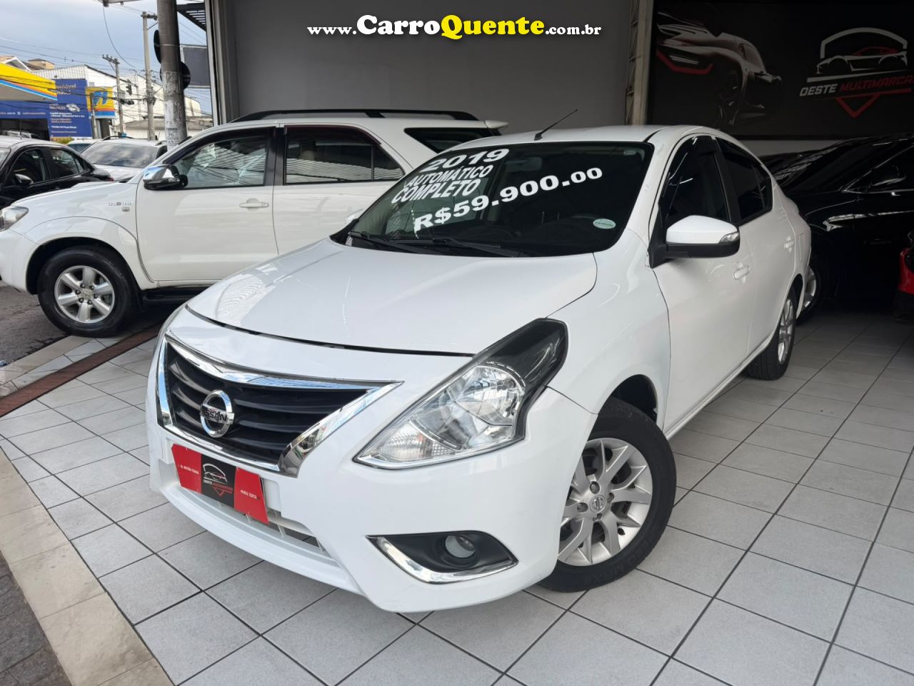 NISSAN   VERSA SV 1.6 16V FLEXSTART 4P AUT.   BRANCO 2019 1.6 GASOLINA - Loja