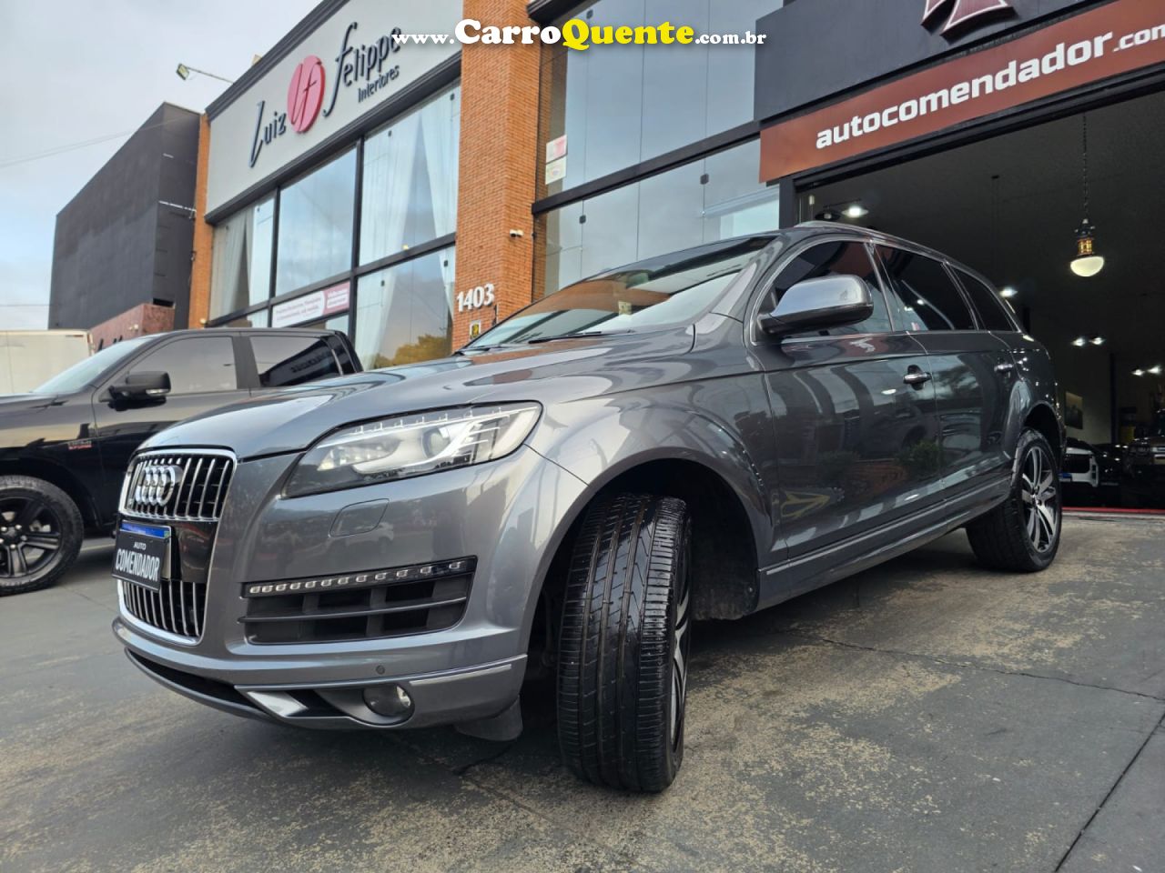 AUDI   Q7 3.0 V6 TFSI  QUAT.TIP.5P PERF.(HÍB.)   CINZA 2014 3.0 GASOLINA - Loja