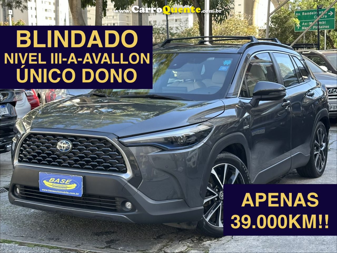 TOYOTA   COROLLA CROSS XRX 1.8 16V AUT.(HÍBRIDO)   CINZA 2023 1.8 16V FLEX E ELÉTRICO - Loja