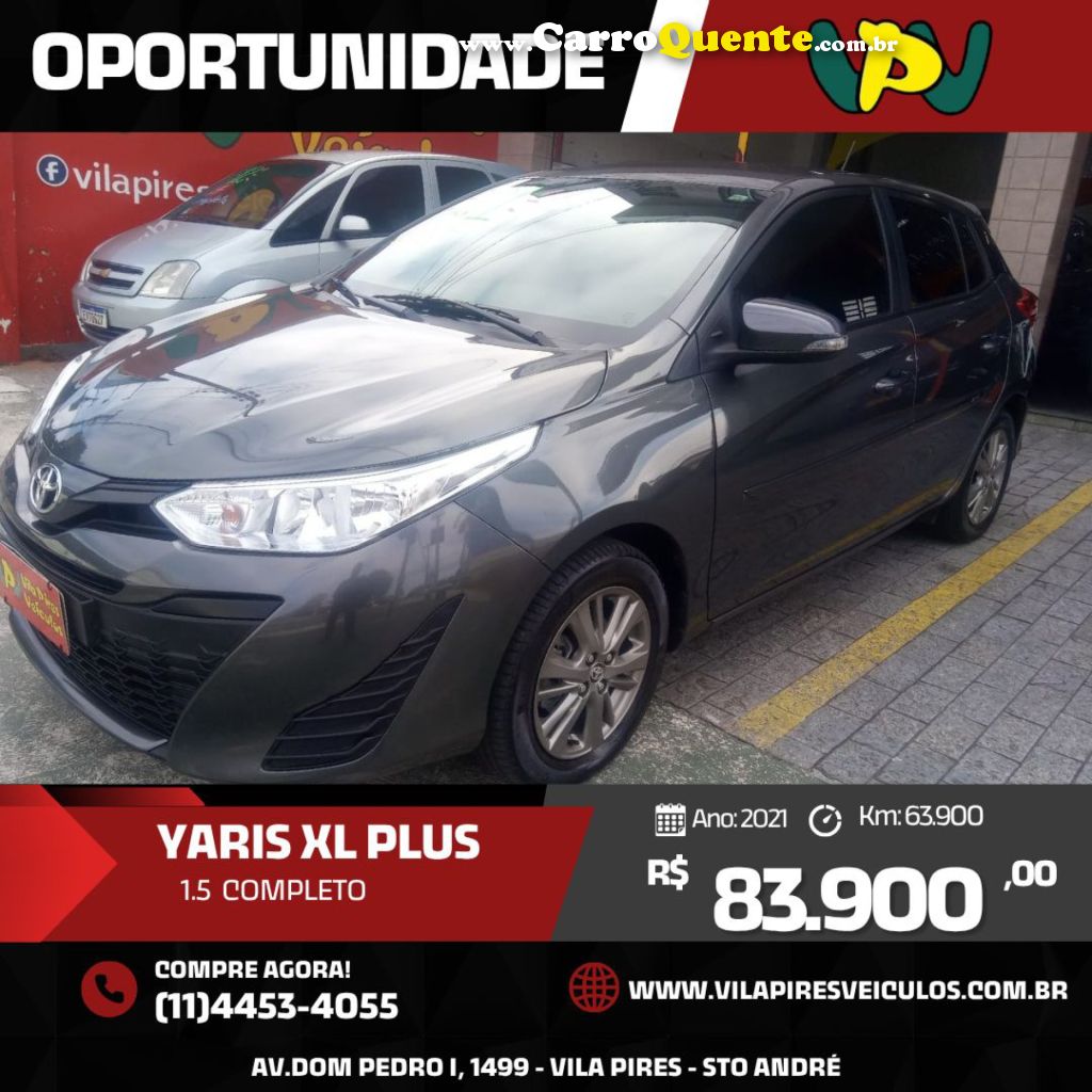 TOYOTA   YARIS XL PLUS CON. 1.5 FLEX 16V 5P AUT.   CINZA 2021 1.5 FLEX - Loja