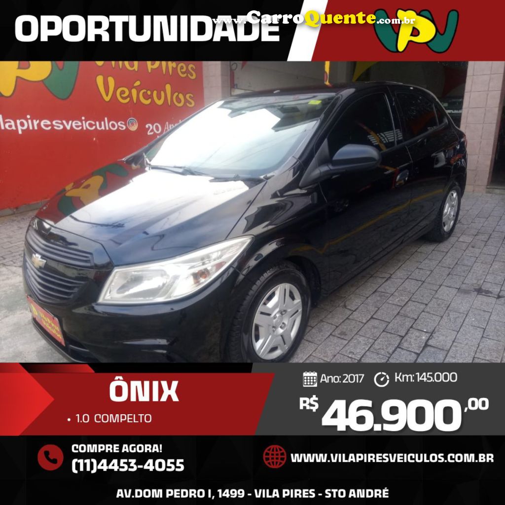 CHEVROLET   ONIX HATCH JOY 1.0 8V FLEX 5P MEC.   PRETO 2017 1.0 FLEX - Loja