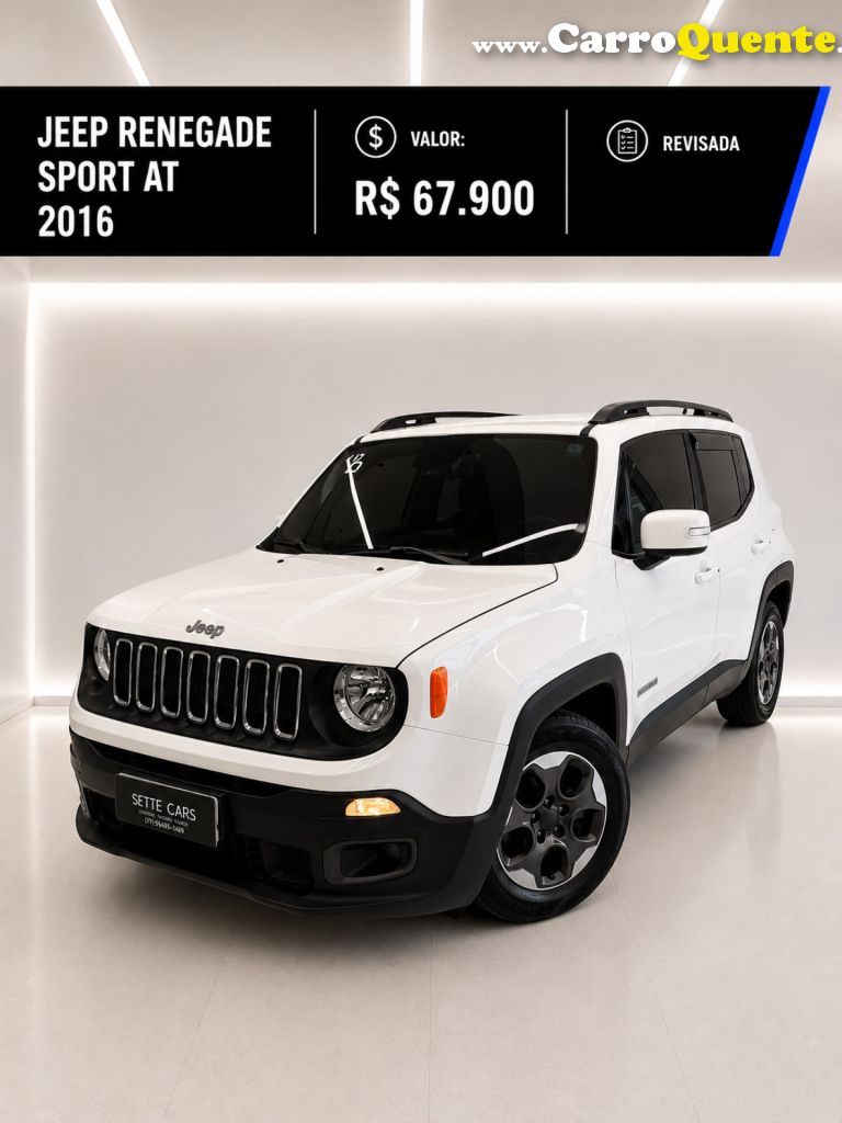JEEP   RENEGADE SPORT 1.8 4X2 FLEX 16V AUT.   BRANCO 2016 1.8 FLEX - Loja