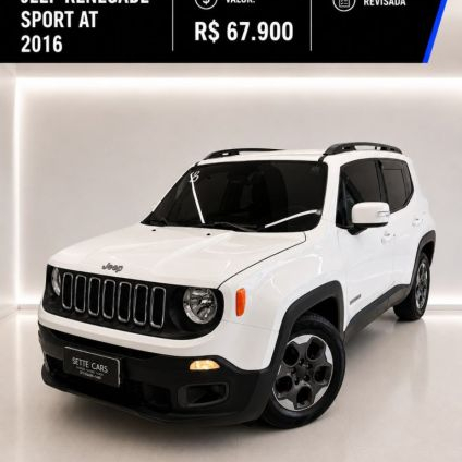 JEEP   RENEGADE SPORT 1.8 4X2 FLEX 16V AUT.   BRANCO 2016 1.8 FLEX