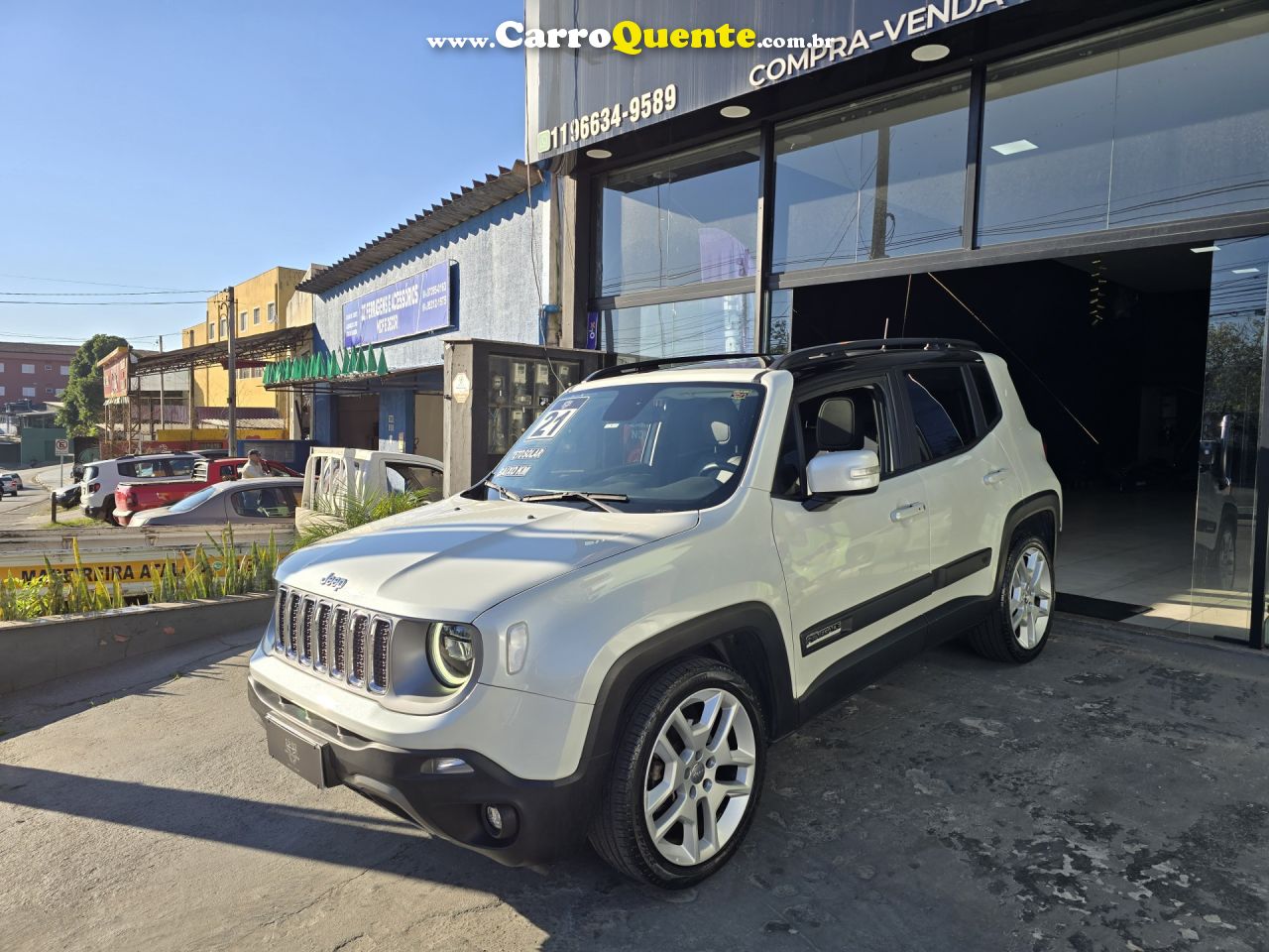 JEEP   RENEGADE LIMITED 1.8 4X2 FLEX 16V AUT.   BRANCO 2021 1.8 FLEX - Loja
