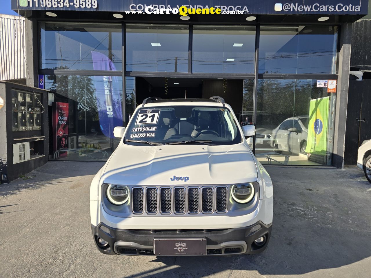 JEEP   RENEGADE LIMITED 1.8 4X2 FLEX 16V AUT.   BRANCO 2021 1.8 FLEX - Loja