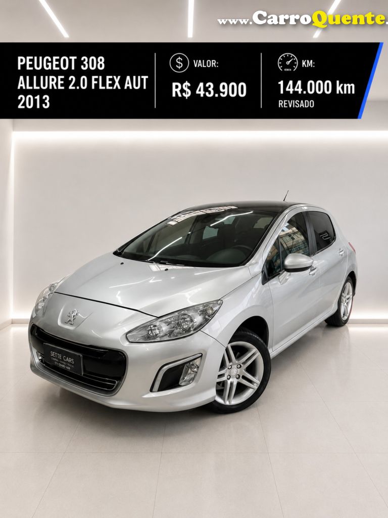 PEUGEOT   308 ALLURE 2.0 FLEX 16V 5P AUT.   PRATA 2013 2.0 FLEX - Loja