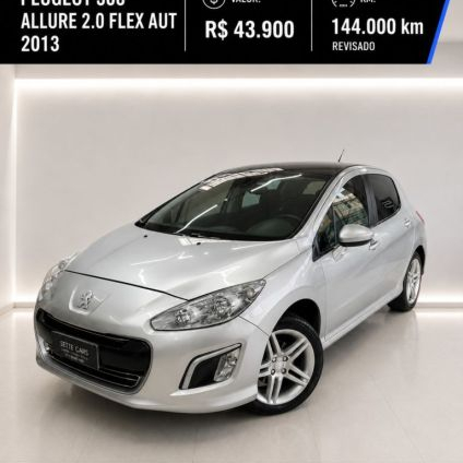 PEUGEOT   308 ALLURE 2.0 FLEX 16V 5P AUT.   PRATA 2013 2.0 FLEX