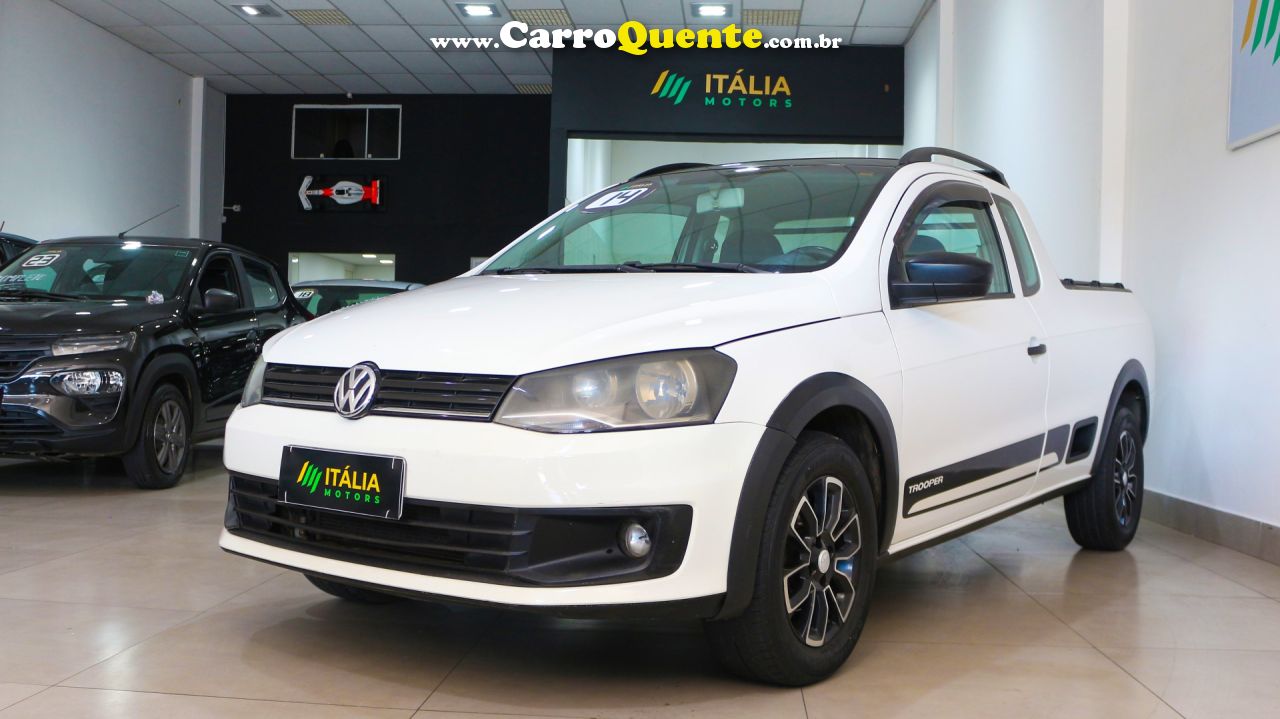 VOLKSWAGEN   SAVEIRO TROOPER 1.6 MI TOTAL FLEX 8V CE   BRANCO 2014 1.6 FLEX - Loja