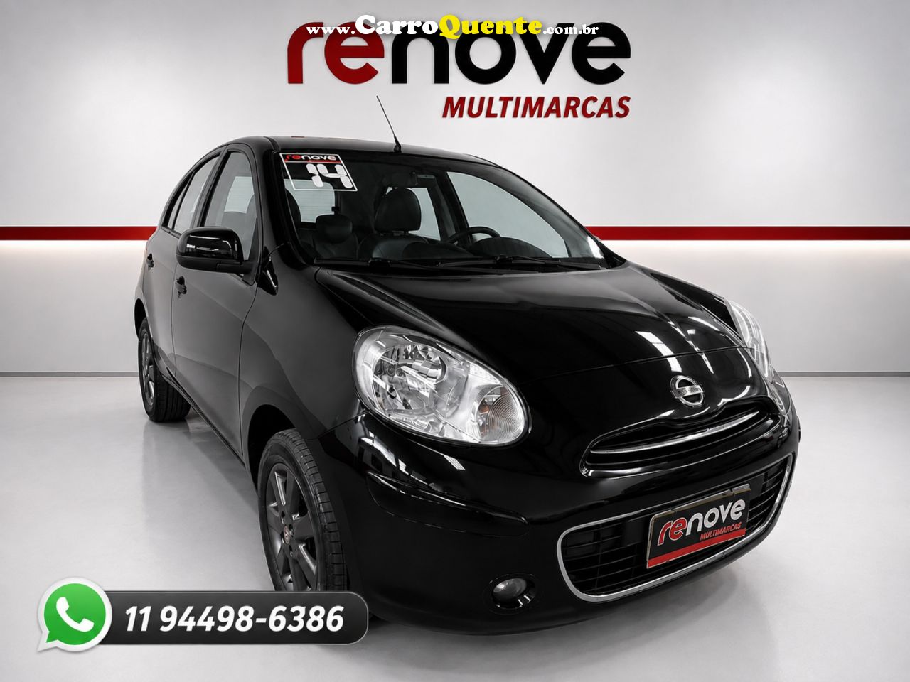 NISSAN   MARCH SV 1.6 16V FLEX FUEL   PRETO 2014 1.6 FLEX - Loja