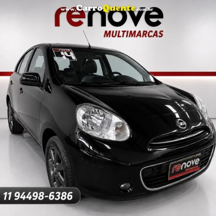 NISSAN   MARCH SV 1.6 16V FLEX FUEL   PRETO 2014 1.6 FLEX