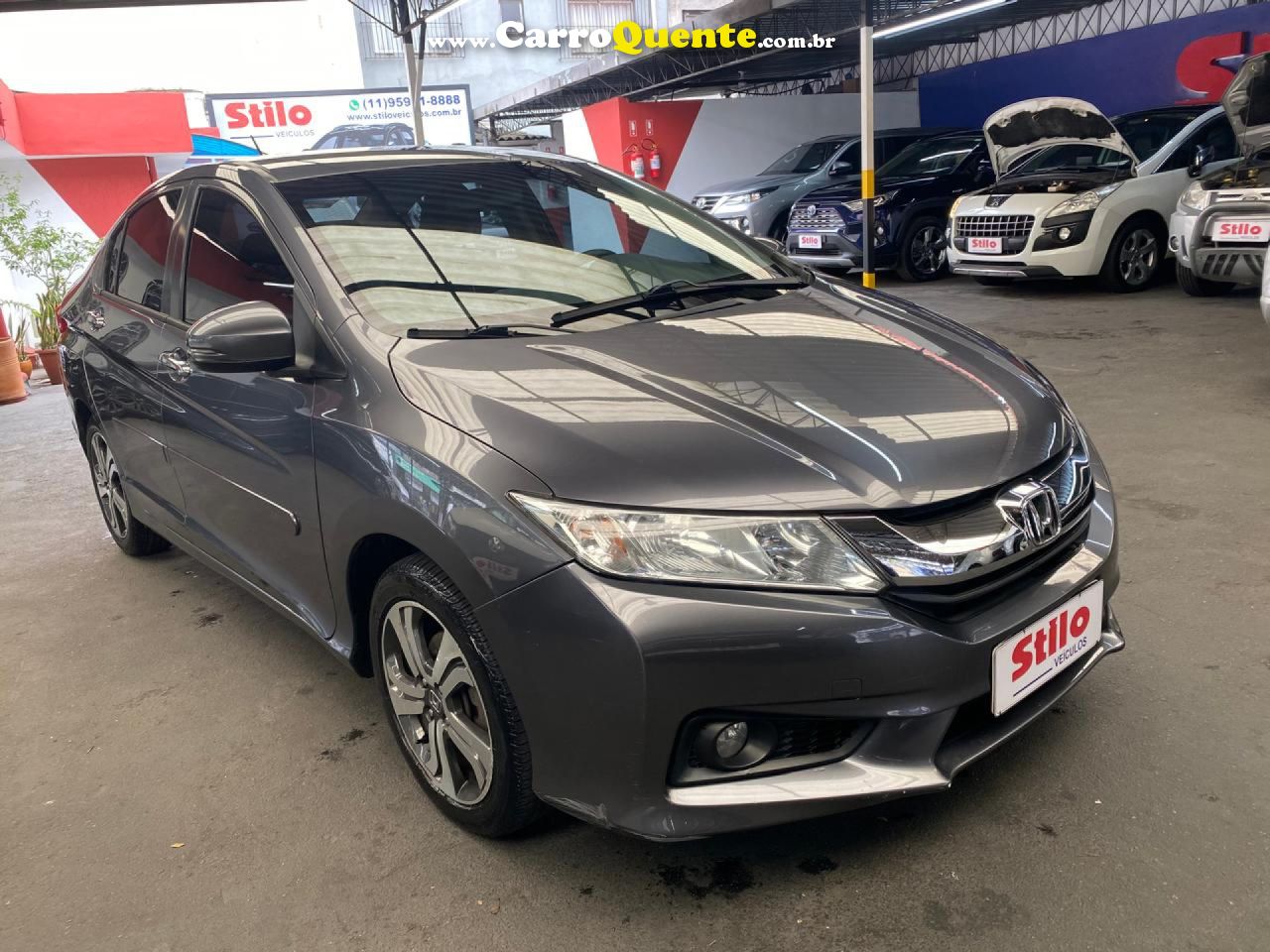HONDA   CITY SEDAN EX 1.5 FLEX 16V 4P AUT.   CINZA 2015 1.5 FLEX - Loja