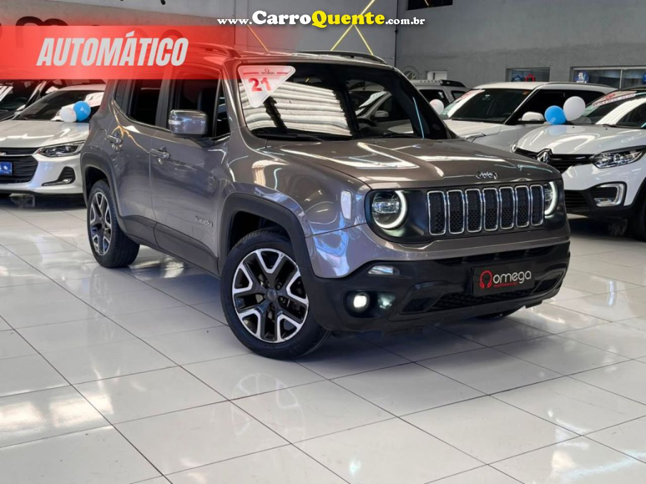JEEP   RENEGADE LONGITUDE 1.8 4X2 FLEX 16V AUT.   CINZA 2021 1.8 FLEX - Loja
