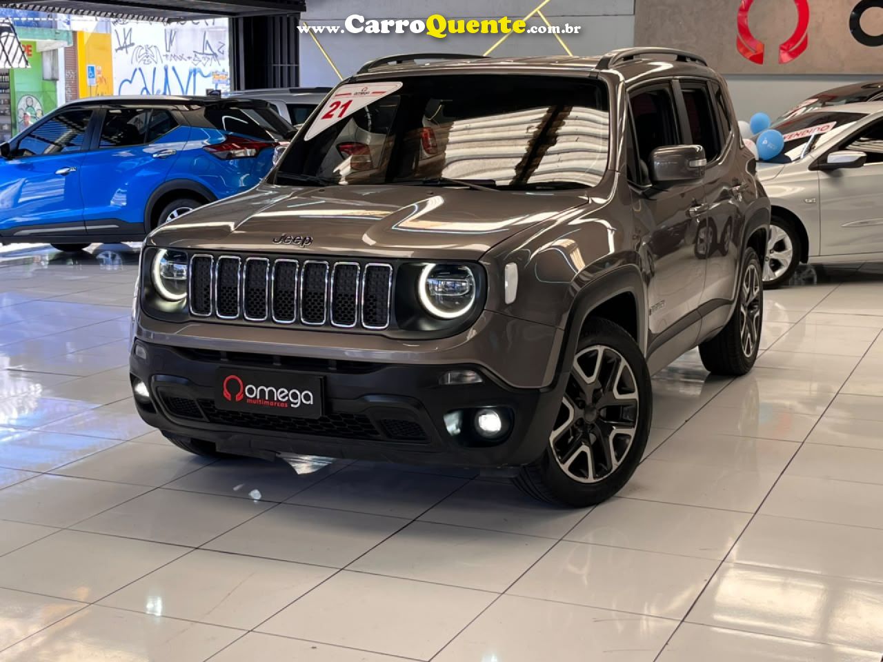 JEEP   RENEGADE LONGITUDE 1.8 4X2 FLEX 16V AUT.   CINZA 2021 1.8 FLEX - Loja