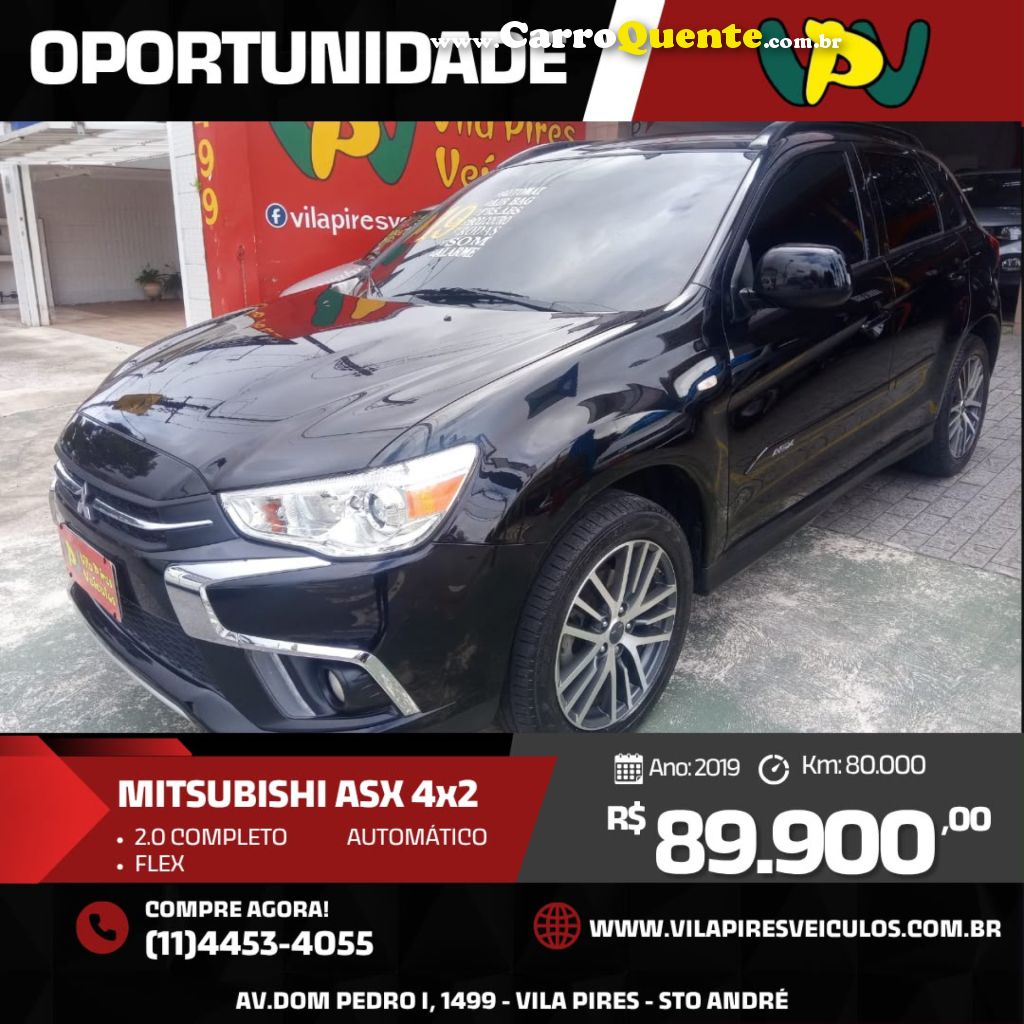 MITSUBISHI   ASX 2.0 16V 4X2 FLEX AUT.   PRETO 2019 2.0 FLEX - Loja