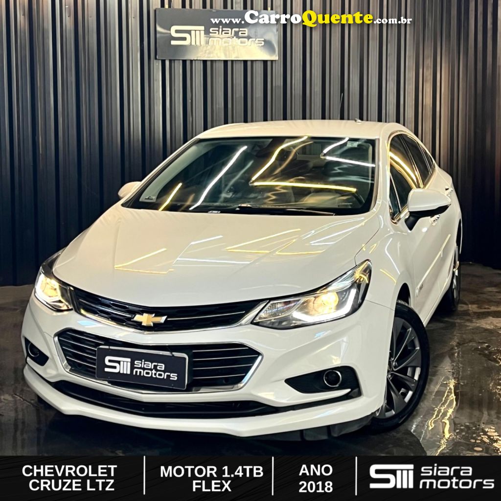 CHEVROLET   CRUZE LTZ 1.4 16V TURBO FLEX 4P AUT.   BRANCO 2018 1.4 FLEX - Loja