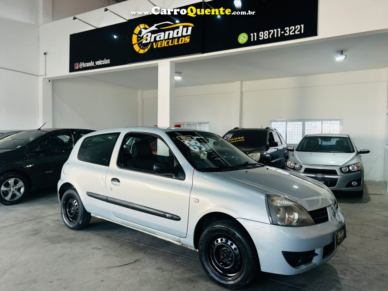 RENAULT   CLIO CAMPUS HI-FLEX 1.0 16V 3P   PRATA 2008 1.0 GASOLINA - Loja