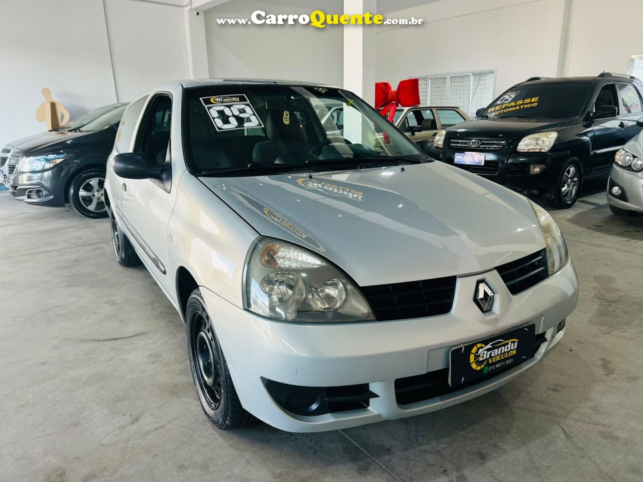 RENAULT   CLIO CAMPUS HI-FLEX 1.0 16V 3P   PRATA 2008 1.0 GASOLINA - Loja