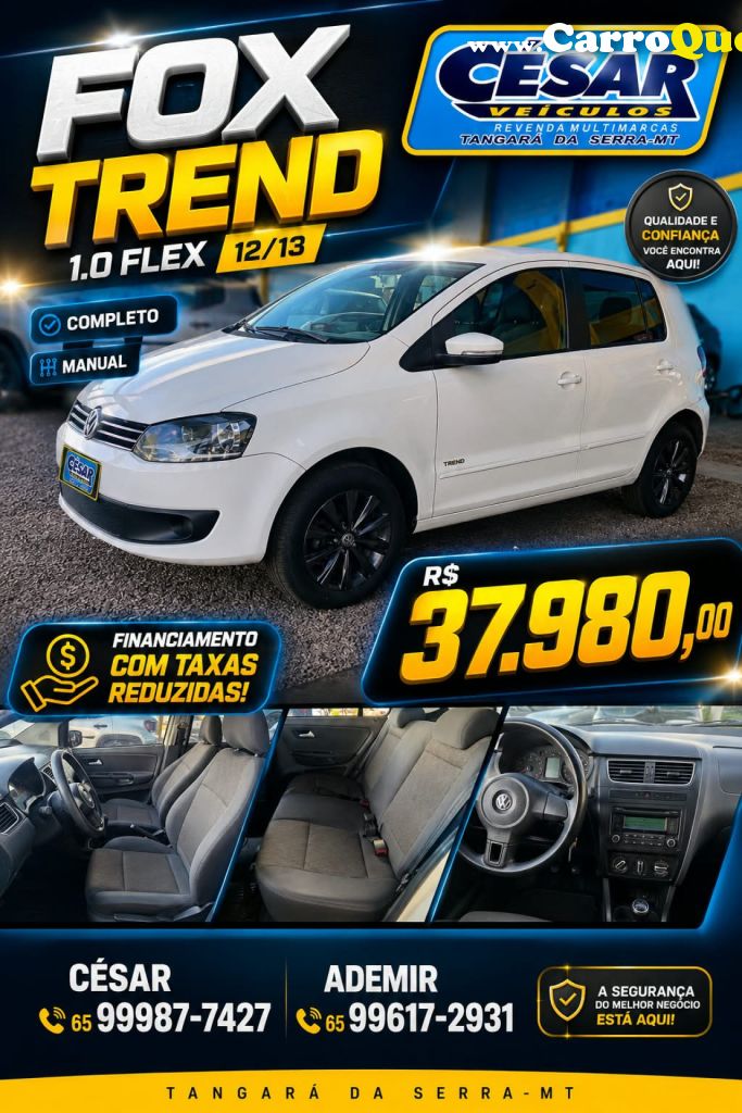 VOLKSWAGEN   FOX 1.0 MI TOTAL FLEX 8V 5P   BRANCO 2013 1.0 FLEX - Loja