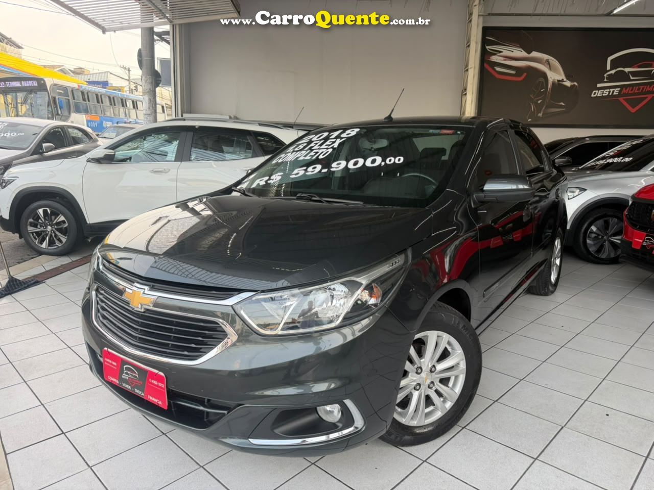 CHEVROLET   COBALT LTZ 1.8 8V ECONO.FLEX 4P MEC.   CINZA 2018 1.8 FLEX - Loja