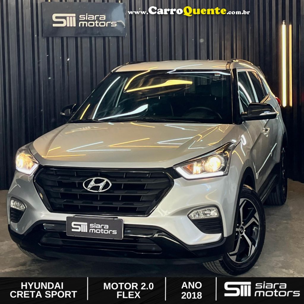 HYUNDAI   CRETA SPORT 2.0 16V FLEX AUT.   PRATA 2018 2.0 FLEX - Loja