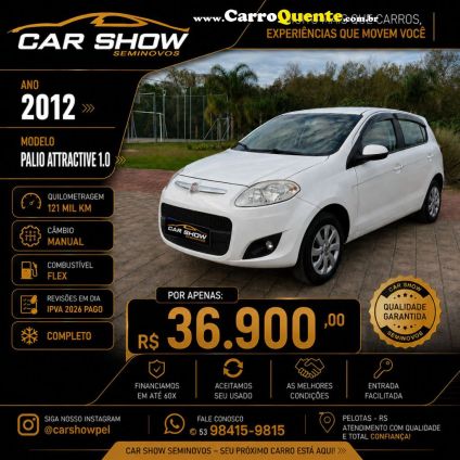 FIAT   PALIO ATTRACTIVE 1.0 EVO FIRE FLEX 8V 5P   BRANCO 2012 1.0 FLEX