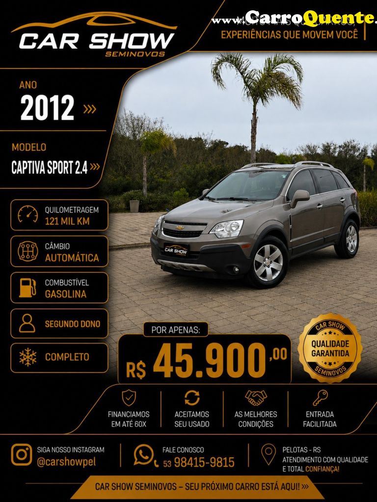 CHEVROLET   CAPTIVA SPORT FWD 2.4 16V 171185CV   CINZA 2012 2.4 GASOLINA - Loja