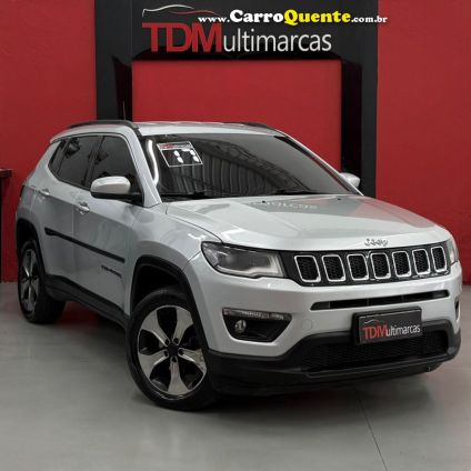 JEEP   COMPASS LONGITUDE 2.0 4X2 FLEX 16V AUT.   PRATA 2017 2.0 FLEX