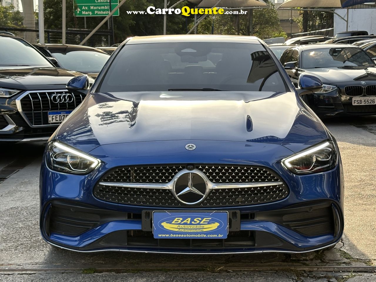 MERCEDES-BENZ   C-200 AMG LINE EQ BOOST 1.5 TB (HIB.)   AZUL 2022 1.5 GASOLINA E ELÉTRICO - Loja