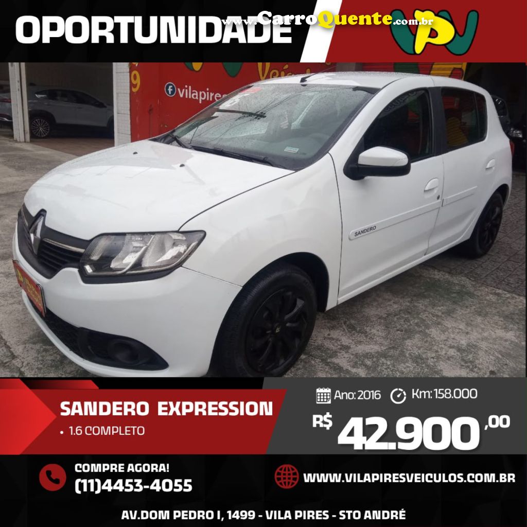 RENAULT   SANDERO EXPRESSION HI-POWER 1.6 8V 5P   BRANCO 2016 1.6 GASOLINA - Loja