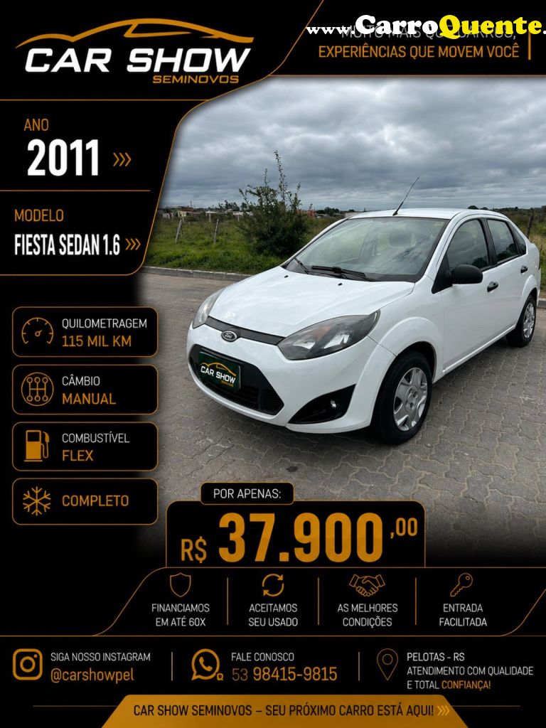 FORD   FIESTA SED. 1.6 8V FLEX 4P   BRANCO 2011 1.6 FLEX - Loja
