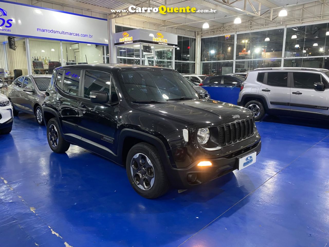 JEEP   RENEGADE1.8 4X2 FLEX 16V AUT.(PCD)   PRETO 2019 1.8 FLEX - Loja