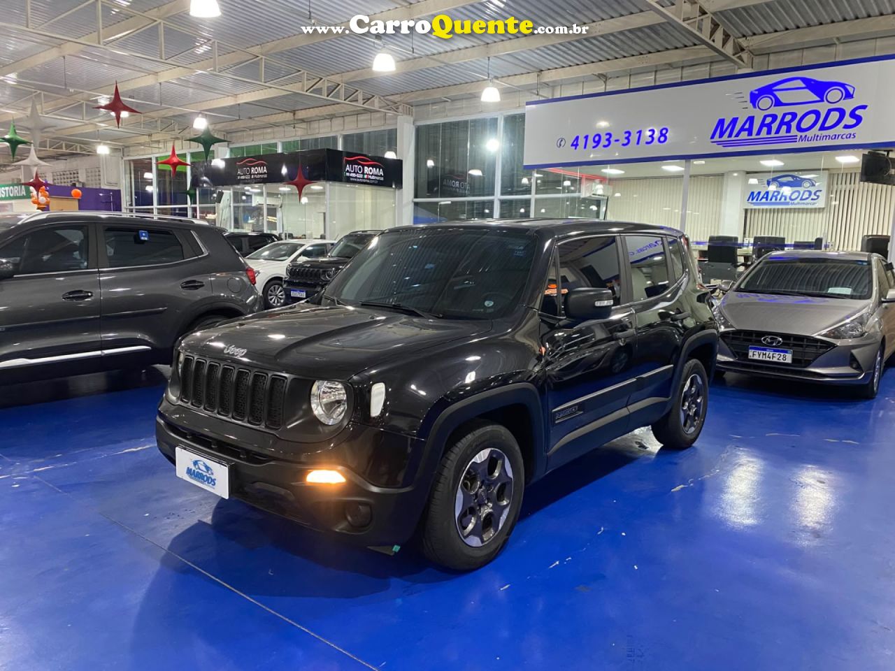 JEEP   RENEGADE1.8 4X2 FLEX 16V AUT.(PCD)   PRETO 2019 1.8 FLEX - Loja