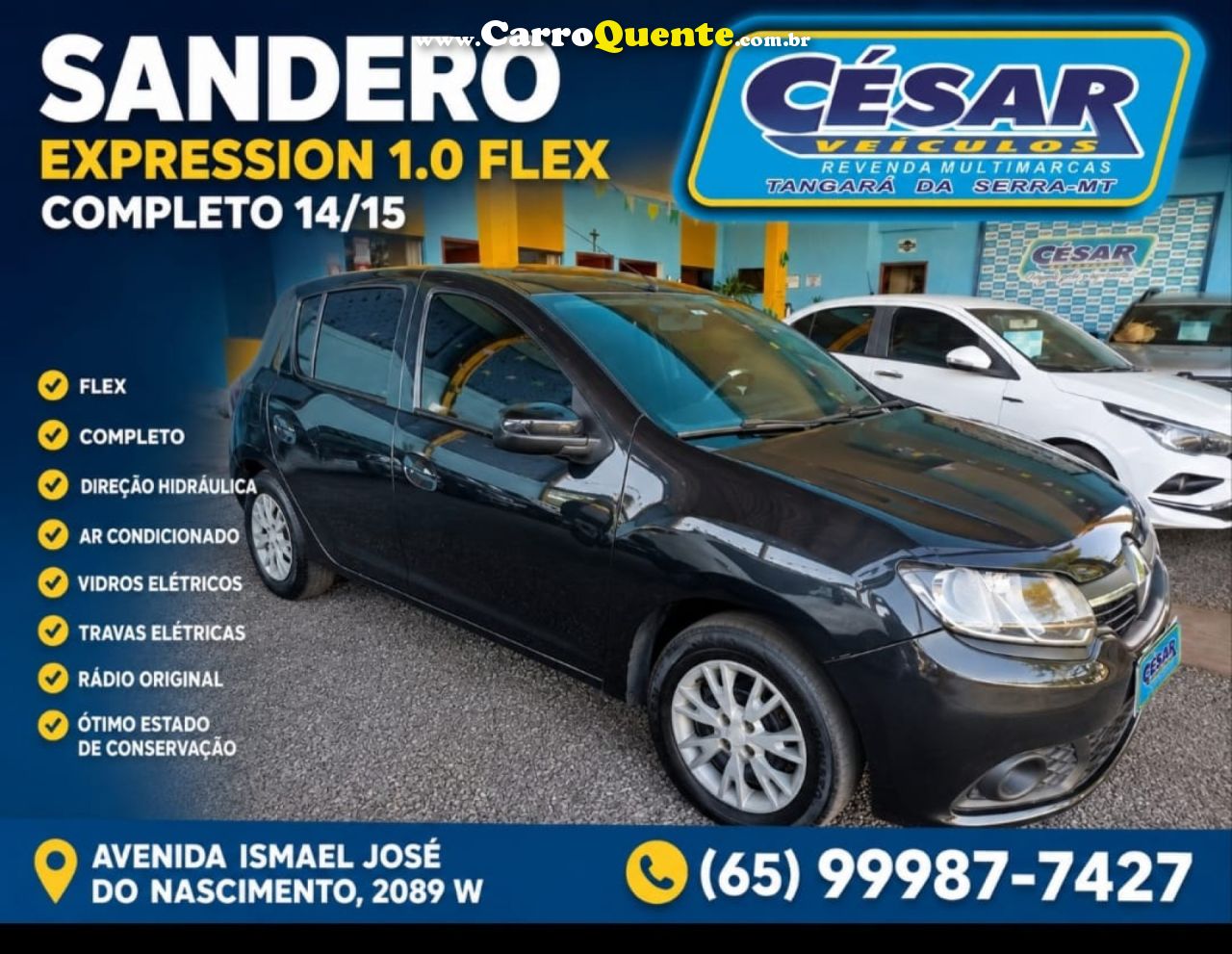 RENAULT   SANDERO EXPR 10   PRETO 2015 1.0 FLEX - Loja